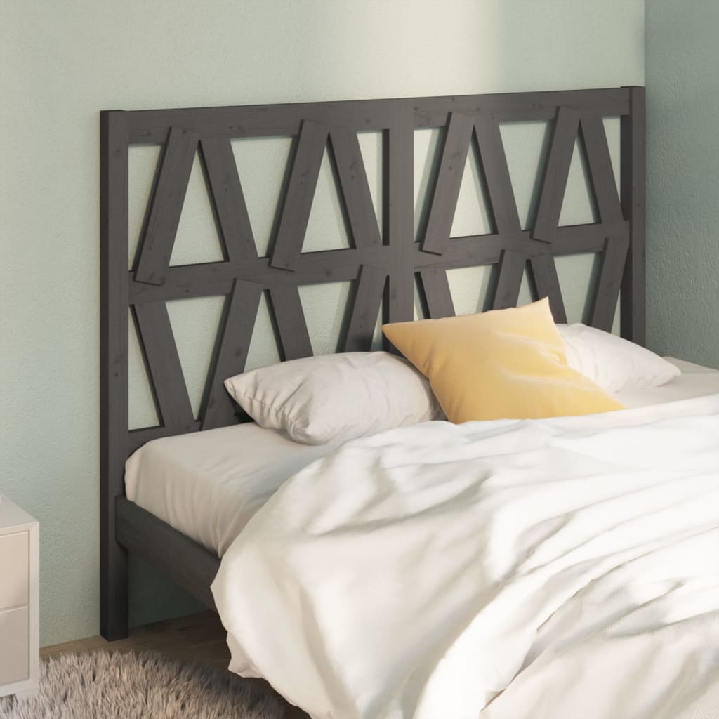 Tête de lit Gris 146x4x100 cm Bois massif de pin - XIOS