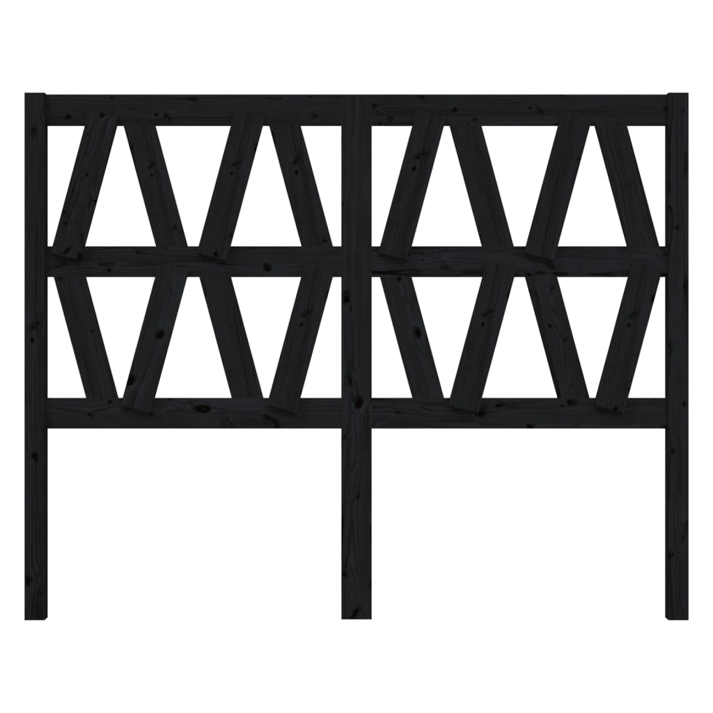 Tête de lit Noir 146x4x100 cm Bois massif de pin - XIOS