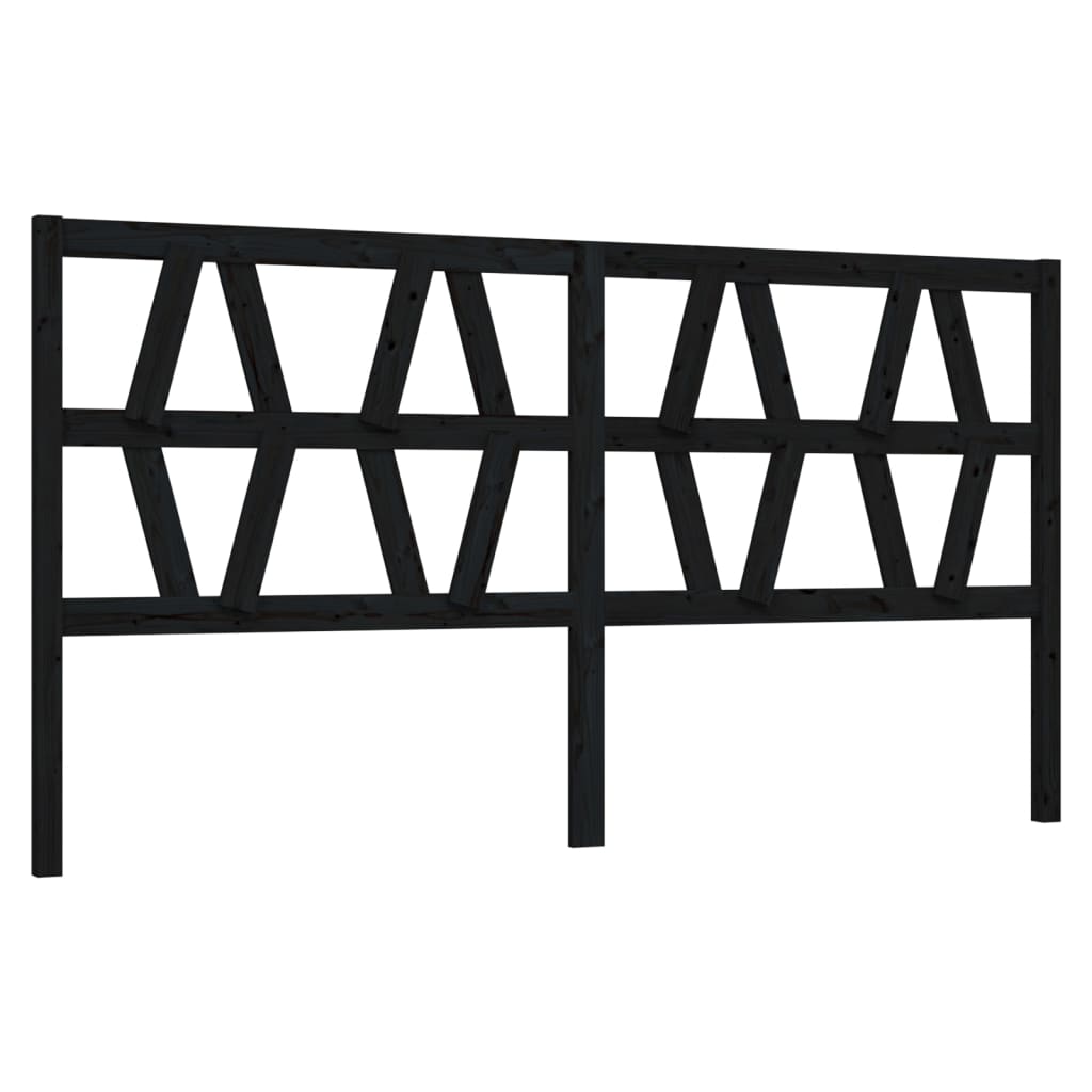 Tête de lit Noir 206x4x100 cm Bois massif de pin - XIOS