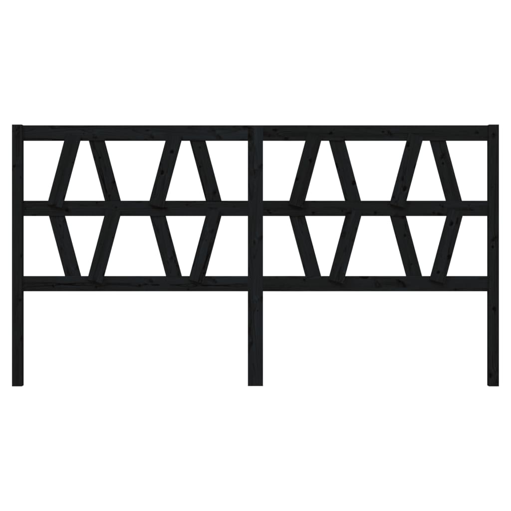 Tête de lit Noir 206x4x100 cm Bois massif de pin - XIOS