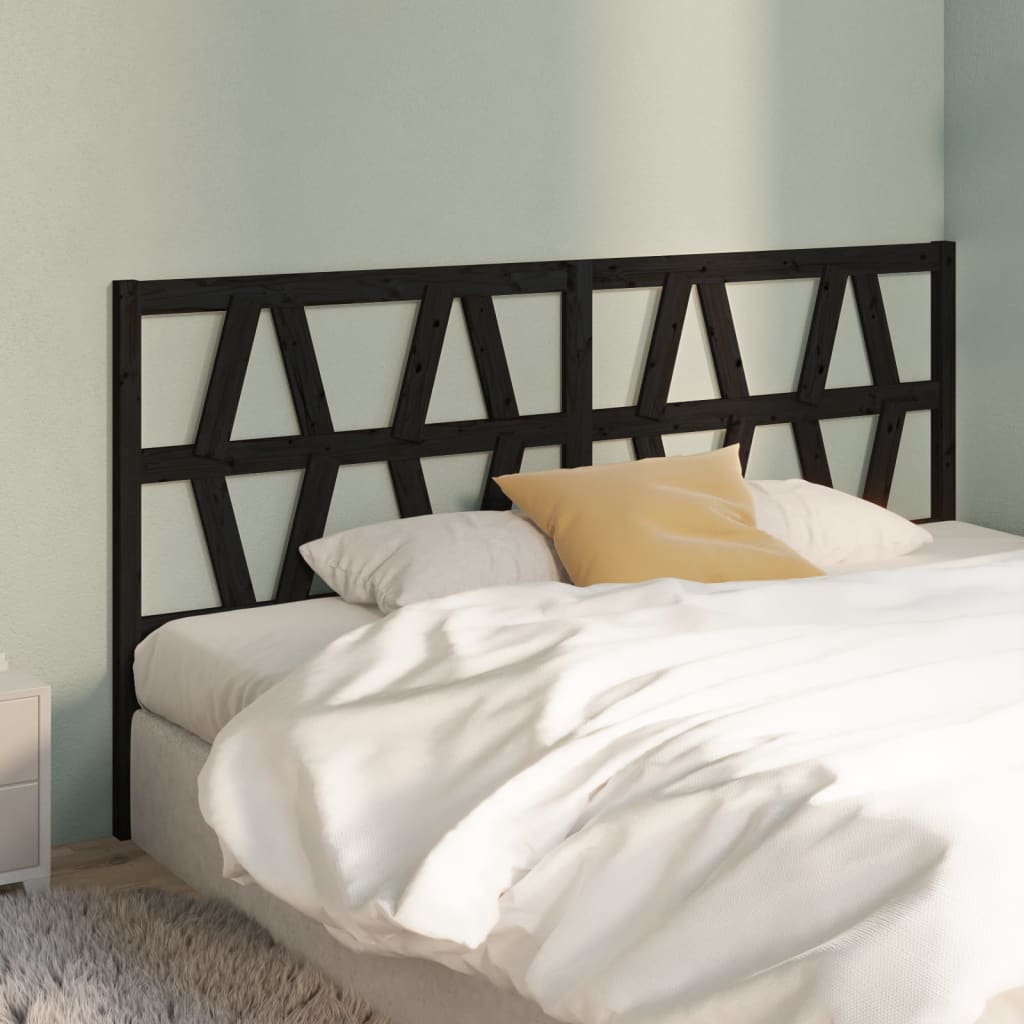 Tête de lit Noir 206x4x100 cm Bois massif de pin - XIOS
