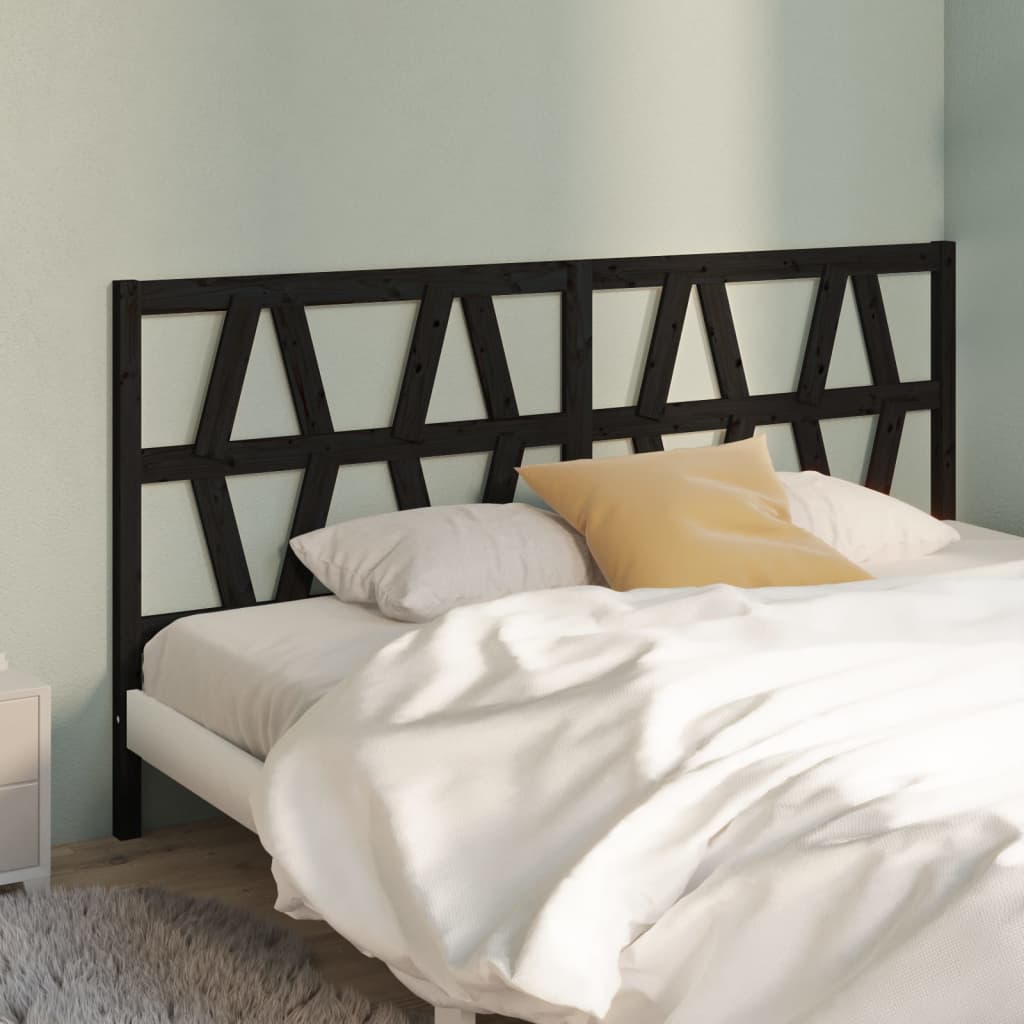Tête de lit Noir 206x4x100 cm Bois massif de pin - XIOS