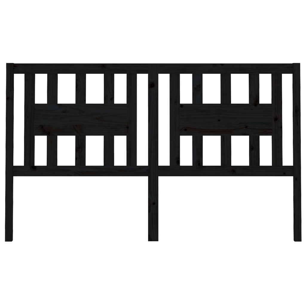 Tête de lit Noir 126x4x100 cm Bois massif de pin - XIOS