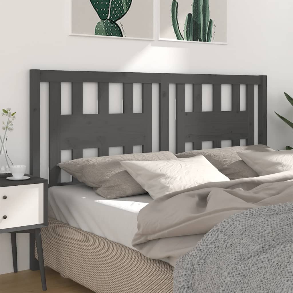 Tête de lit Gris 206x4x100 cm Bois massif de pin - XIOS