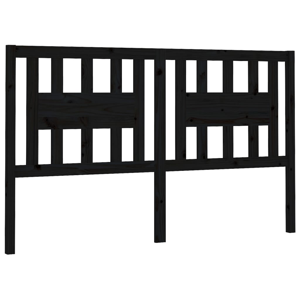 Tête de lit Noir 206x4x100 cm Bois massif de pin - XIOS