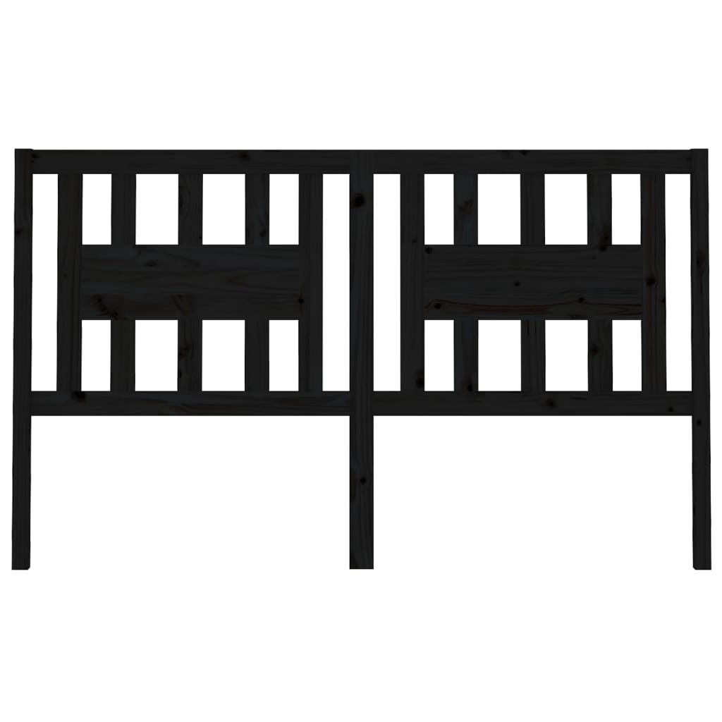 Tête de lit Noir 206x4x100 cm Bois massif de pin - XIOS