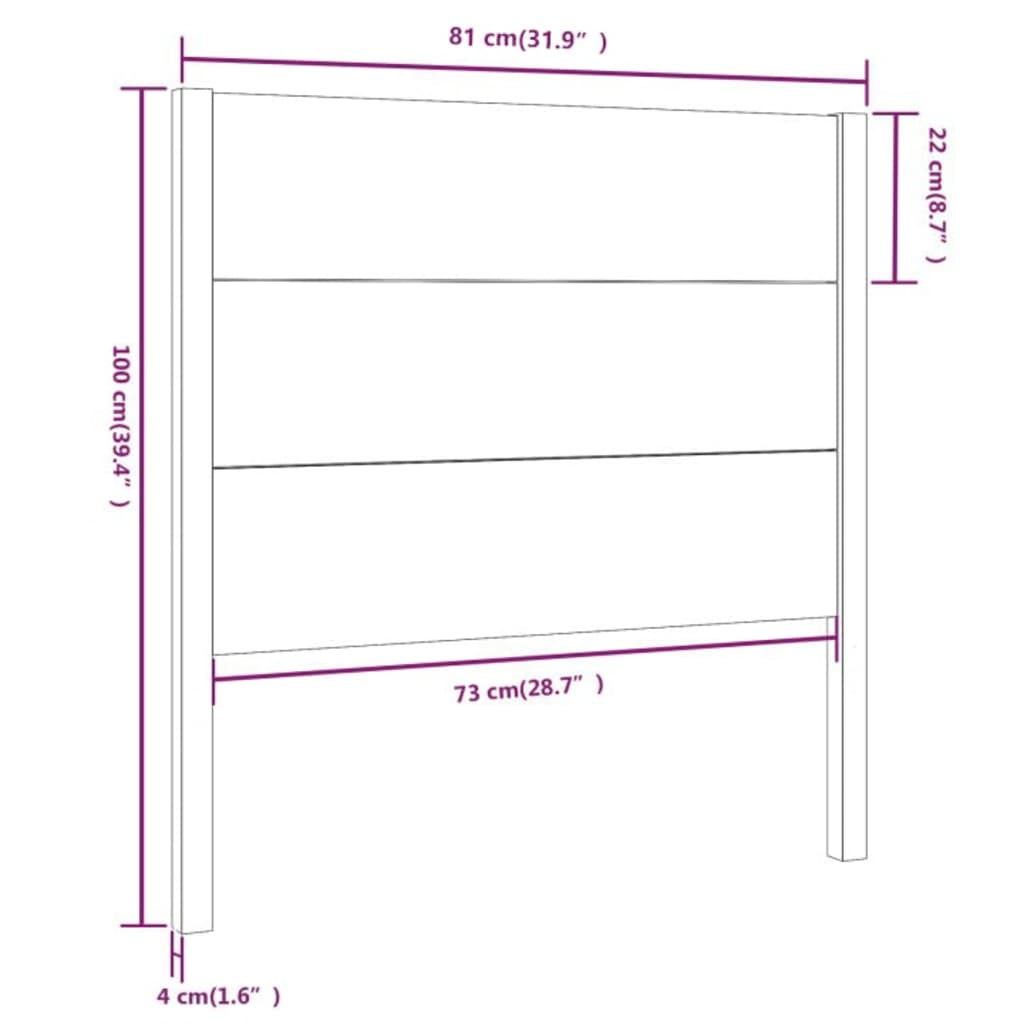 Tête de lit 81x4x100 cm Bois massif de pin - XIOS