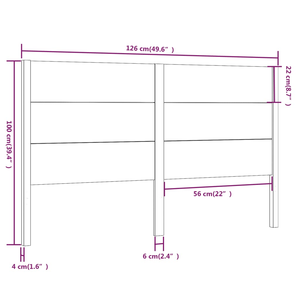 Tête de lit Marron miel 126x4x100 cm Bois massif de pin - XIOS
