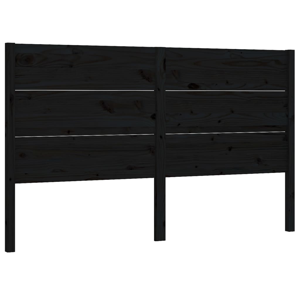 Tête de lit Noir 126x4x100 cm Bois massif de pin - XIOS
