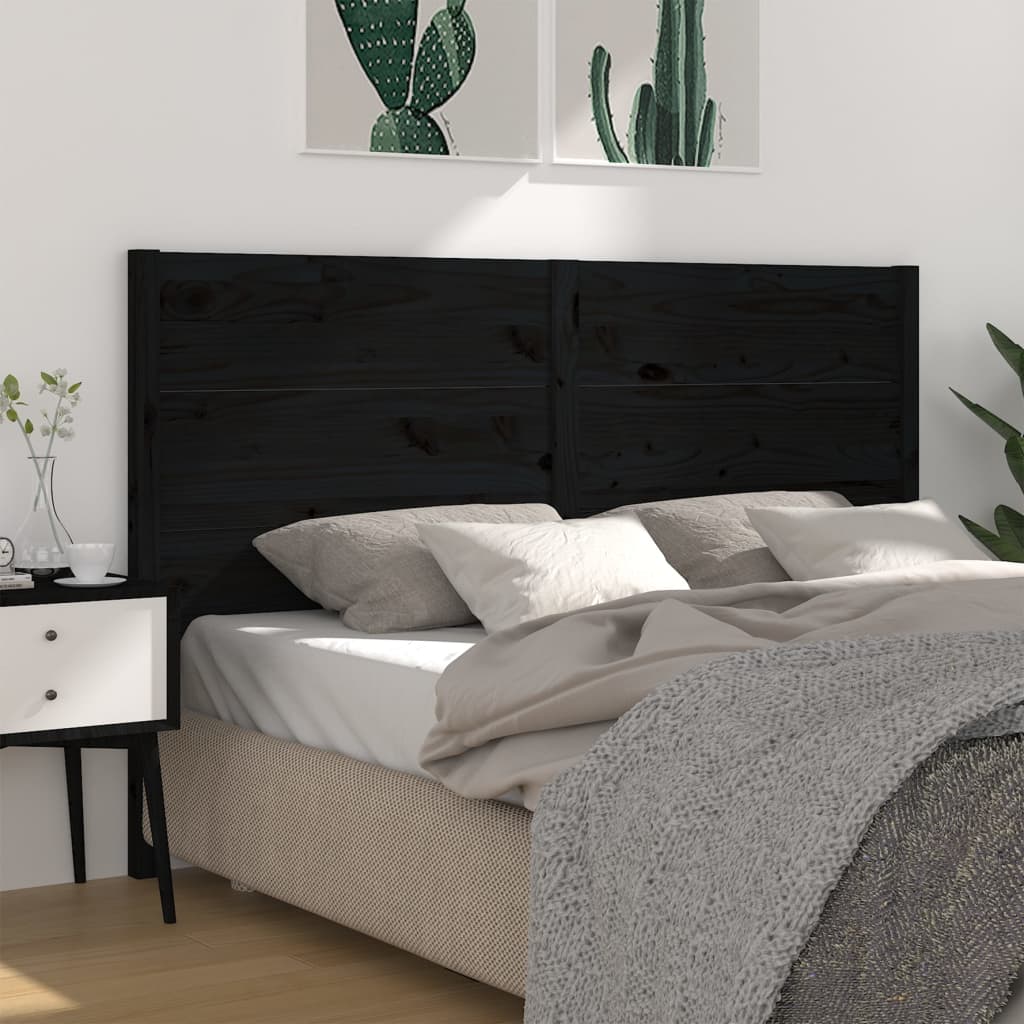 Tête de lit Noir 126x4x100 cm Bois massif de pin - XIOS