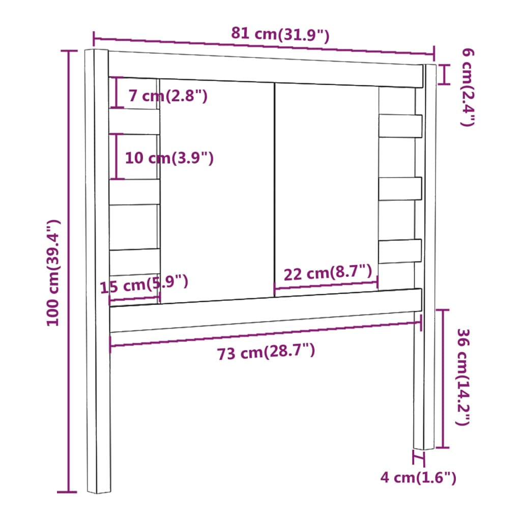 Tête de lit Marron miel 81x4x100 cm Bois massif de pin - XIOS