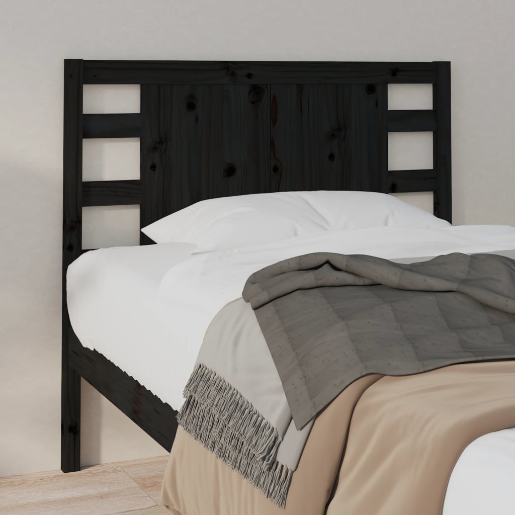 Tête de lit Noir 96x4x100 cm Bois massif de pin - XIOS
