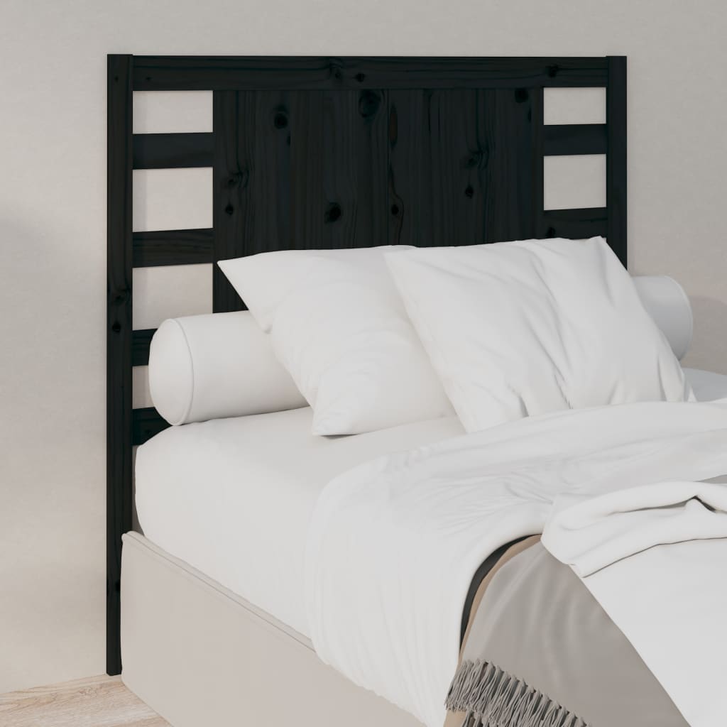 Tête de lit Noir 96x4x100 cm Bois massif de pin - XIOS