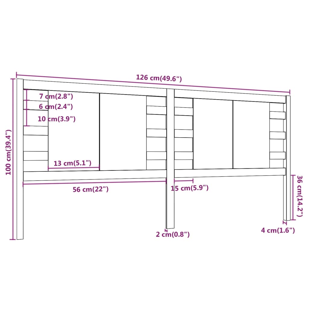 Tête de lit Marron miel 126x4x100 cm Bois massif de pin - XIOS
