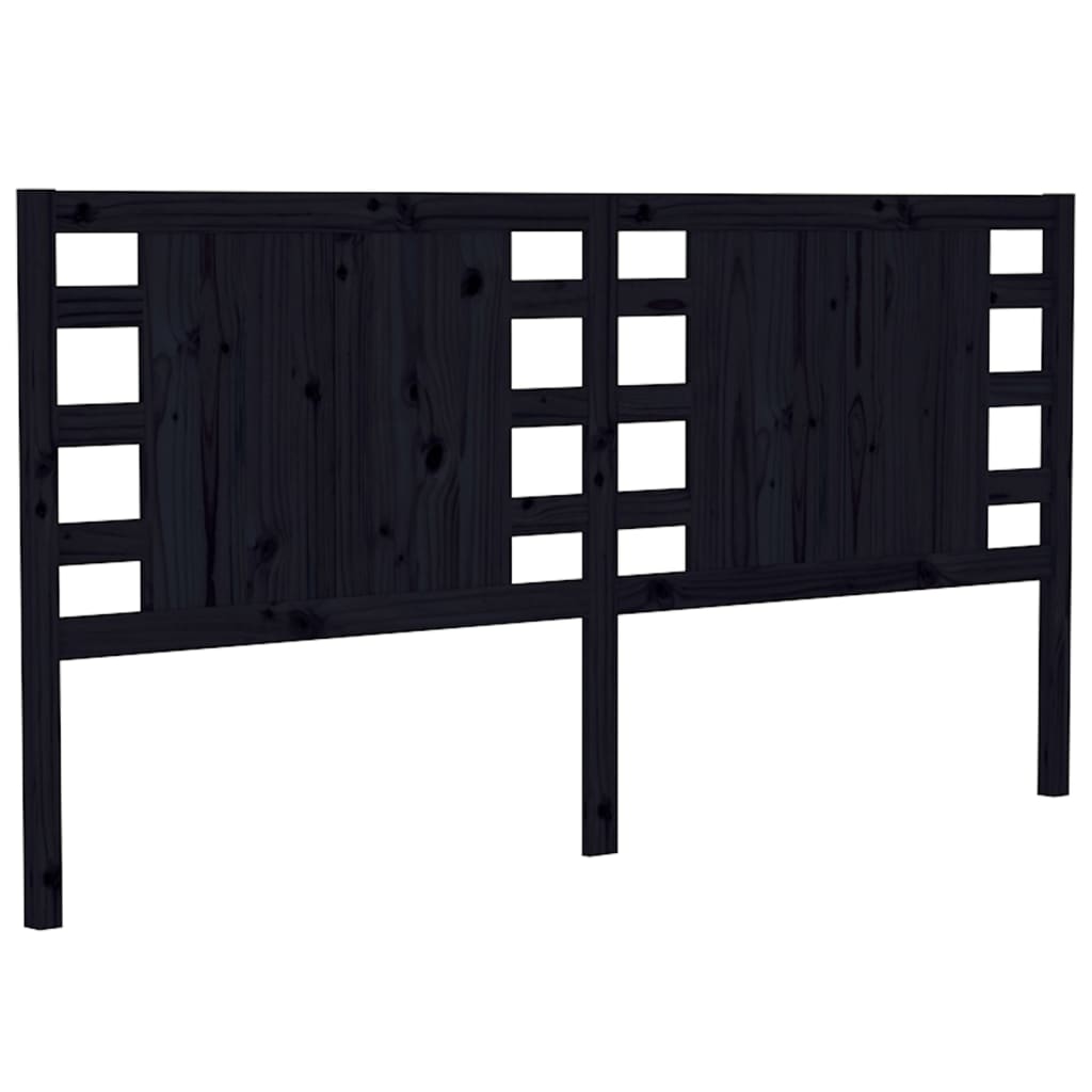Tête de lit Noir 126x4x100 cm Bois massif de pin - XIOS