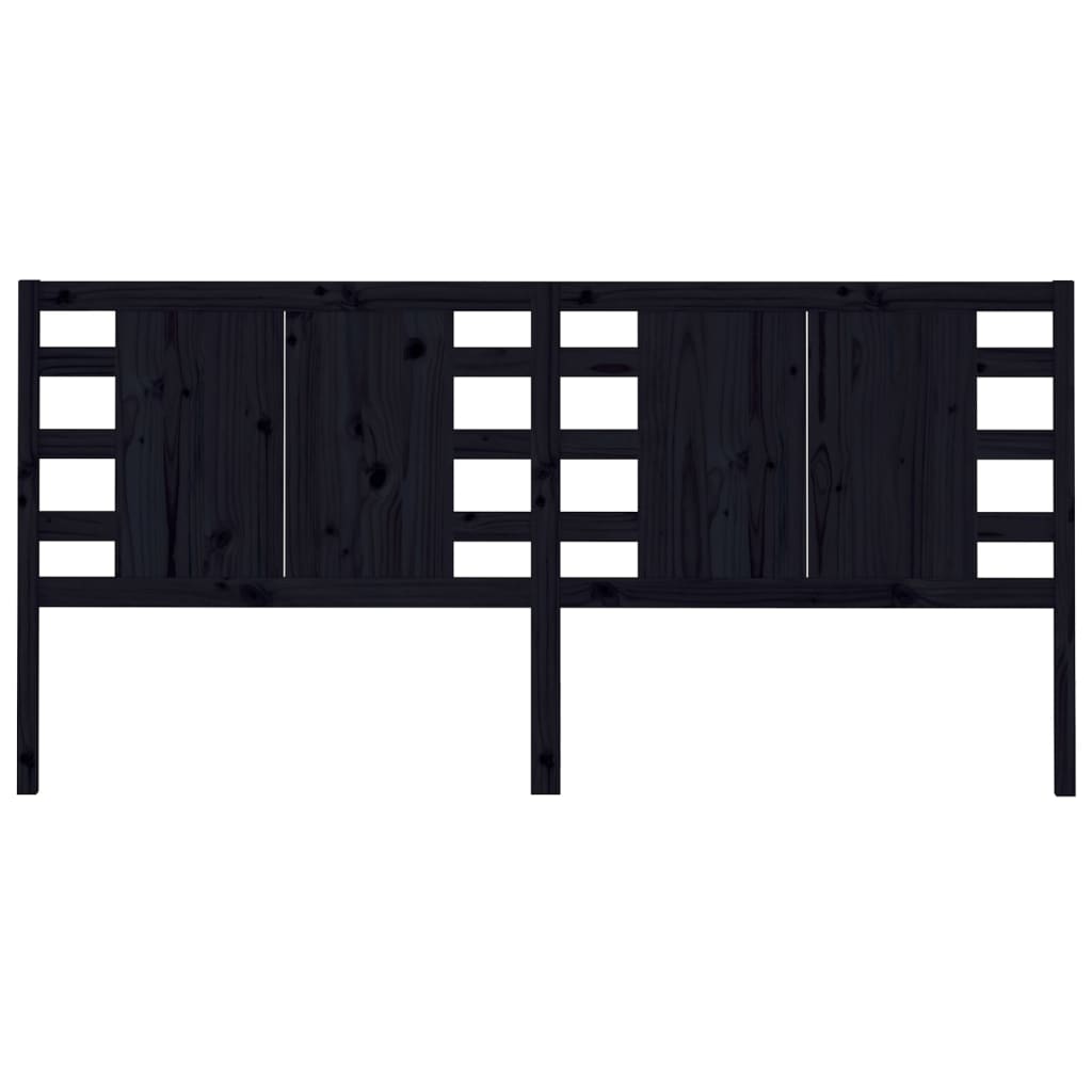 Tête de lit Noir 126x4x100 cm Bois massif de pin - XIOS