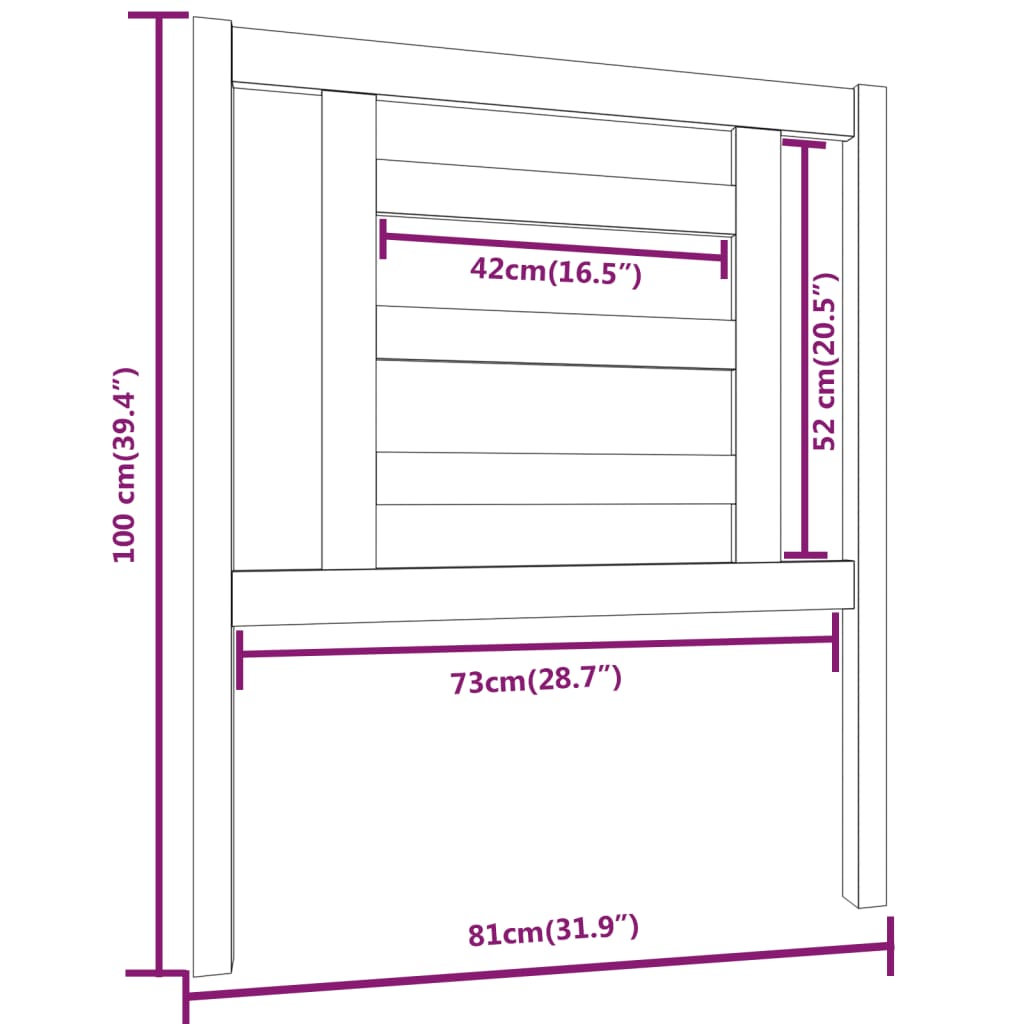 Tête de lit Gris 81x4x100 cm Bois massif de pin - XIOS
