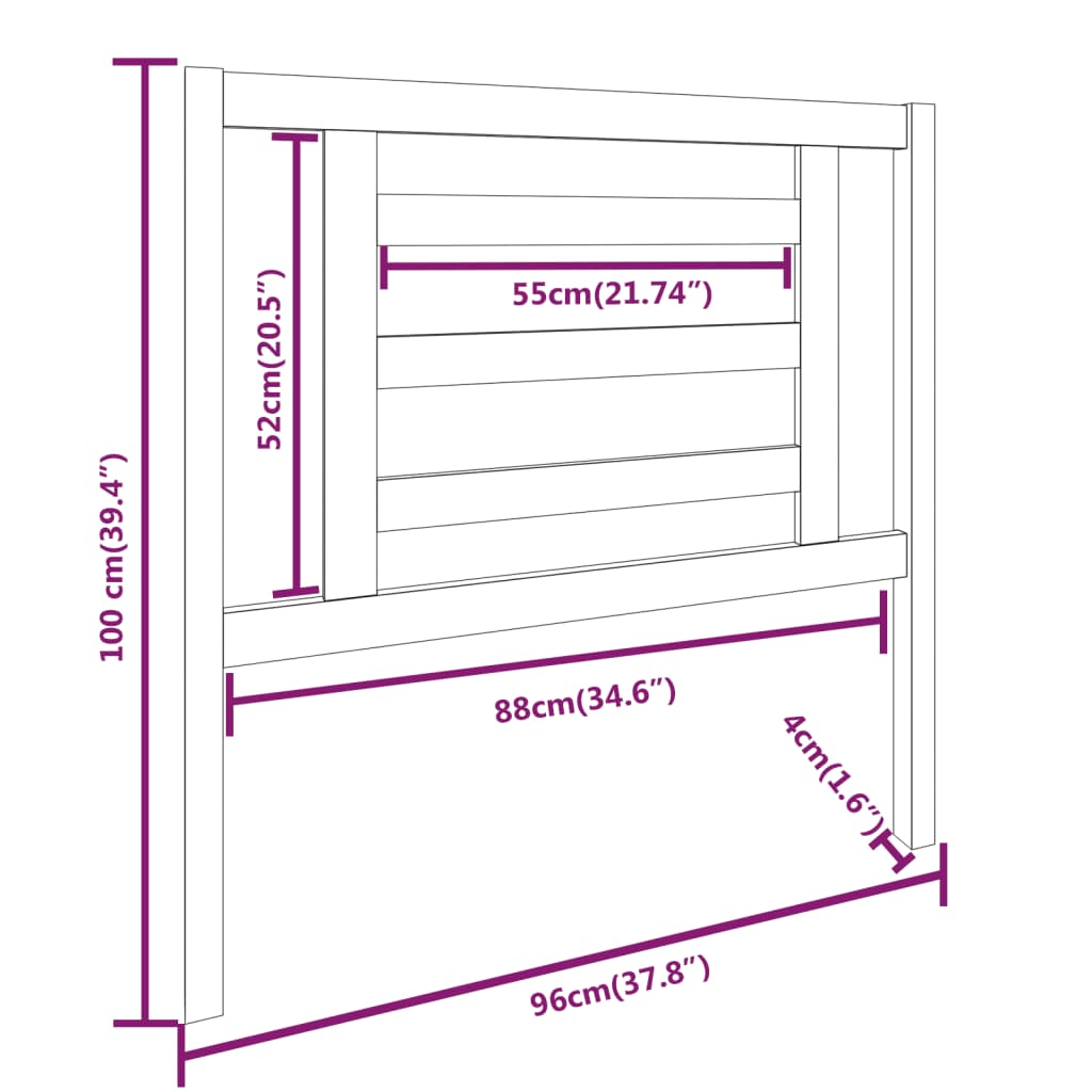 Tête de lit Blanc 96x4x100 cm Bois massif de pin - XIOS
