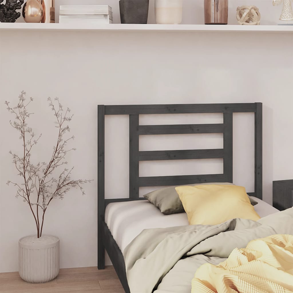 Tête de lit Gris 106x4x100 cm Bois massif de pin - XIOS