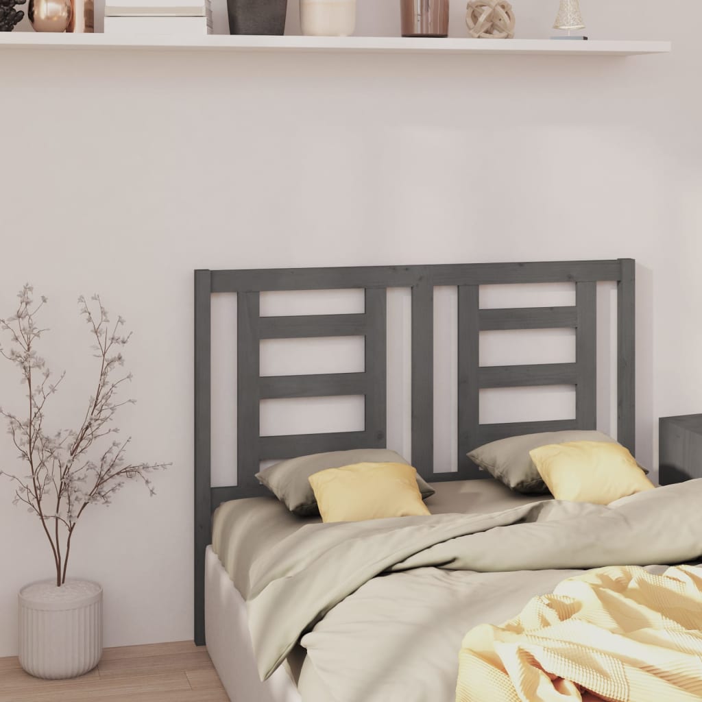 Tête de lit Gris 126x4x100 cm Bois massif de pin - XIOS
