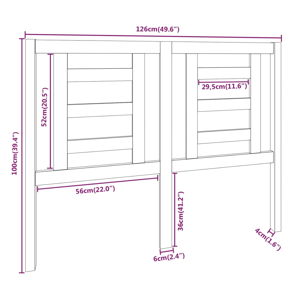 Tête de lit Marron miel 126x4x100 cm Bois massif de pin - XIOS