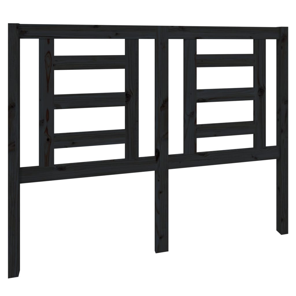 Tête de lit Noir 126x4x100 cm Bois massif de pin - XIOS