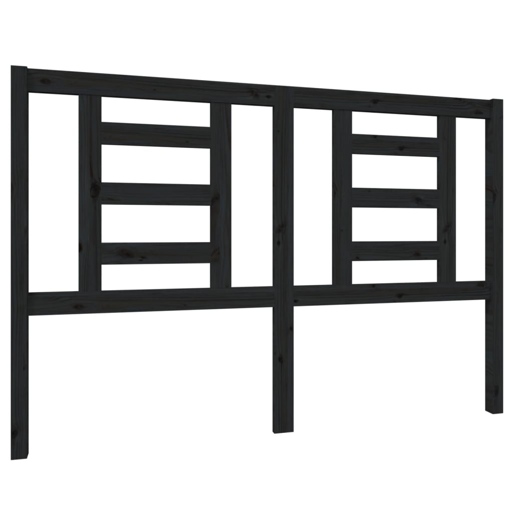 Tête de lit Noir 146x4x100 cm Bois massif de pin - XIOS