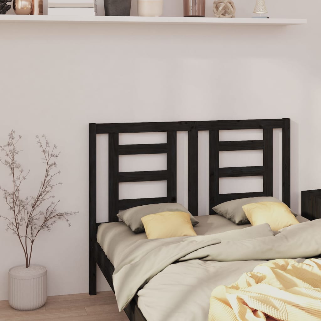 Tête de lit Noir 146x4x100 cm Bois massif de pin - XIOS