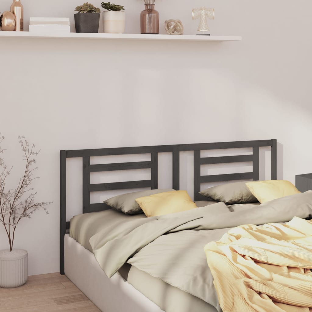 818827 vidaXL Tête de lit Gris 156x4x100 cm Bois de Pin Massif - XIOS