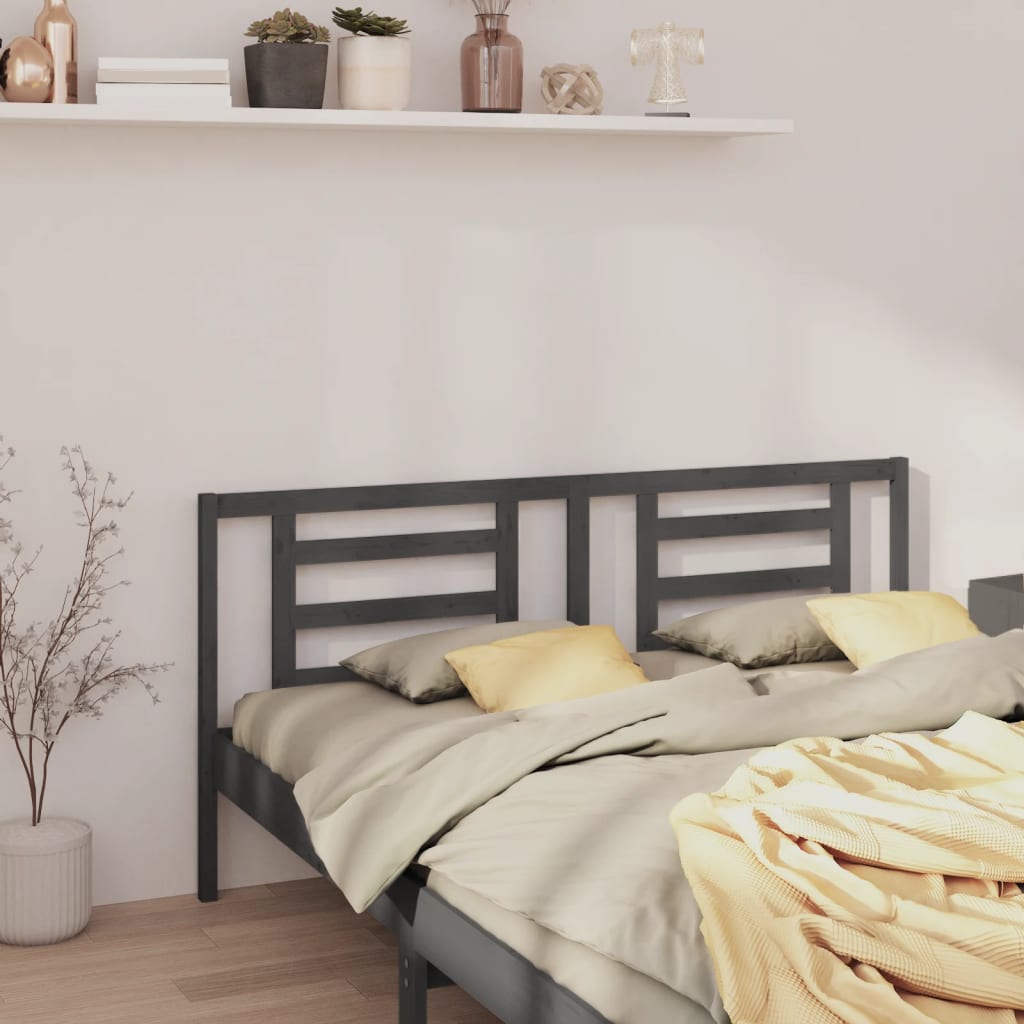 Tête de lit Gris 186x4x100 cm Bois de pin massif - XIOS