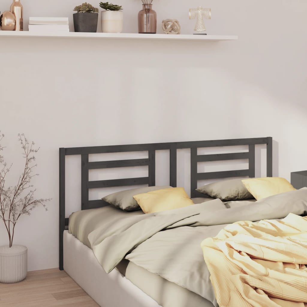 Tête de lit Gris 186x4x100 cm Bois de pin massif - XIOS