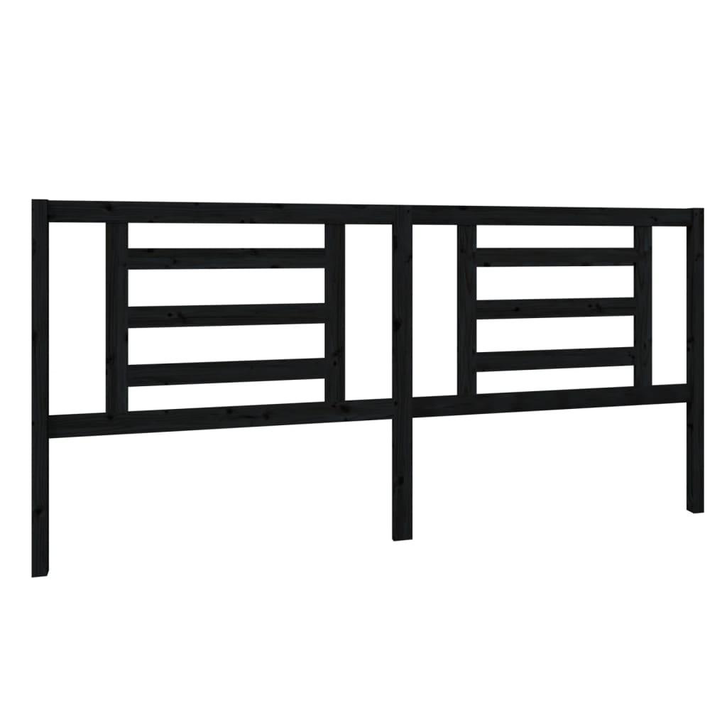 Tête de lit Noir 206x4x100 cm Bois de pin massif - XIOS