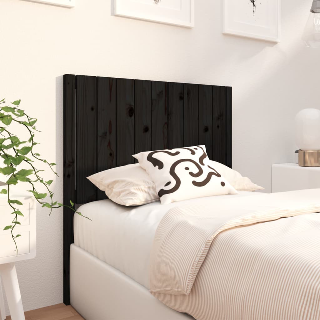 Tête de lit Noir 95,5x4x100 cm Bois massif de pin - XIOS