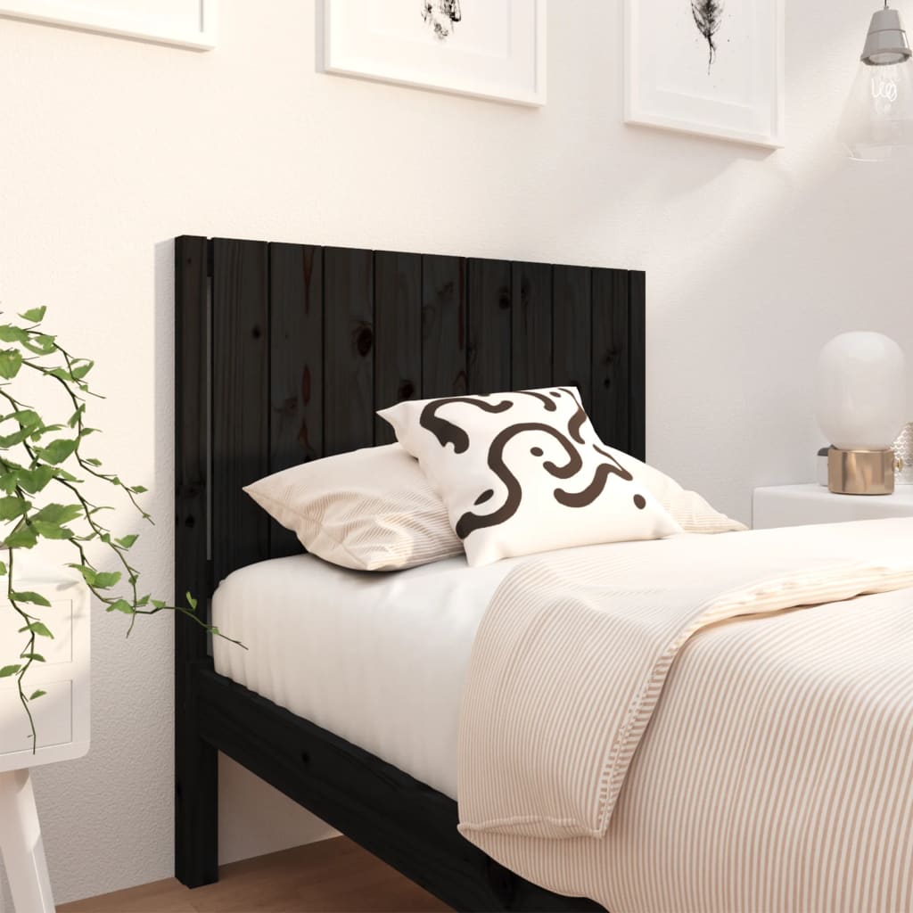 Tête de lit Noir 95,5x4x100 cm Bois massif de pin - XIOS