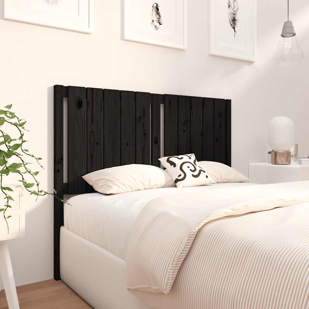 Tête de lit Noir 125,5x4x100 cm Bois massif de pin - XIOS