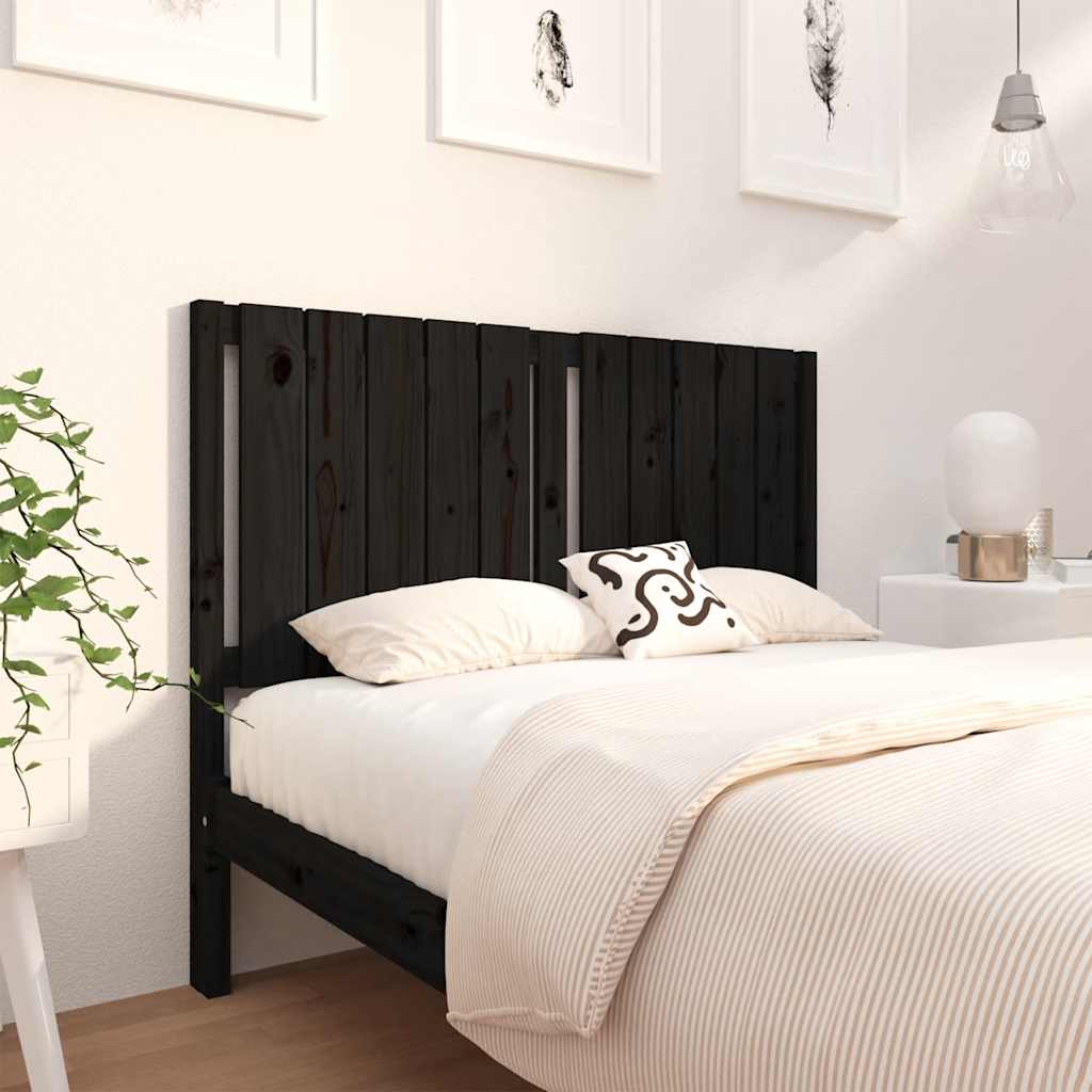 Tête de lit Noir 125,5x4x100 cm Bois massif de pin - XIOS