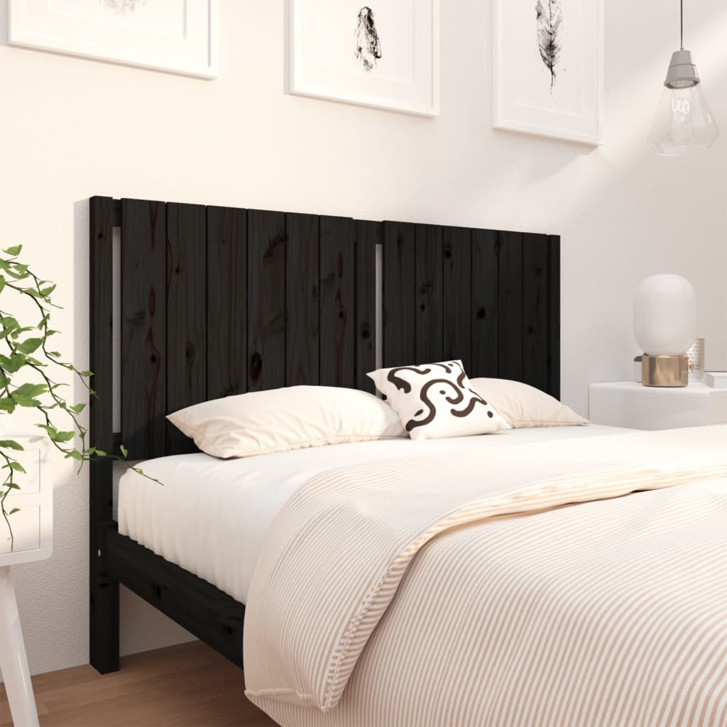 Tête de lit Noir 145,5x4x100 cm Bois massif de pin - XIOS