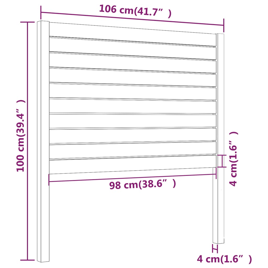 Tête de lit 106x4x100 cm Bois massif de pin - XIOS