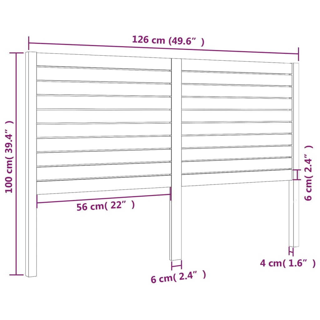 Tête de lit Blanc 126x4x100 cm Bois massif de pin - XIOS