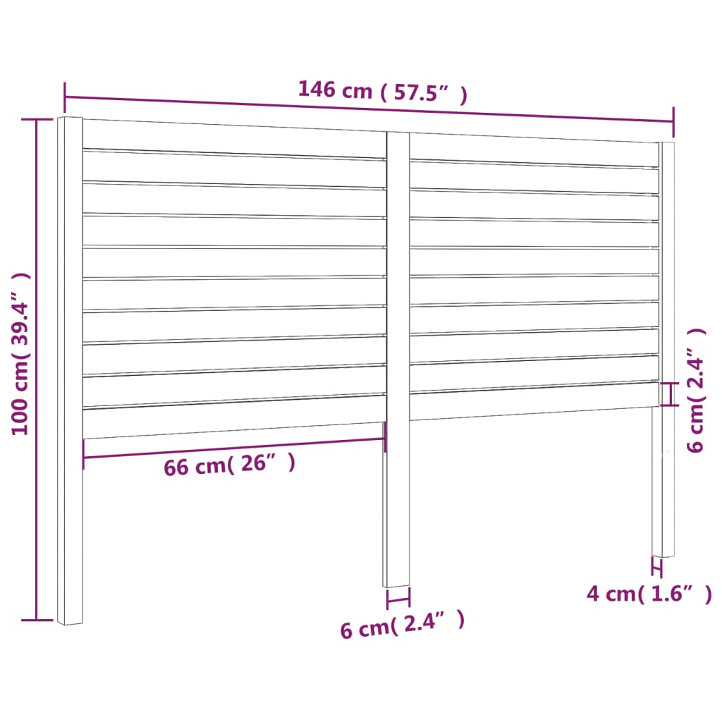 Tête de lit 146x4x100 cm Bois massif de pin - XIOS