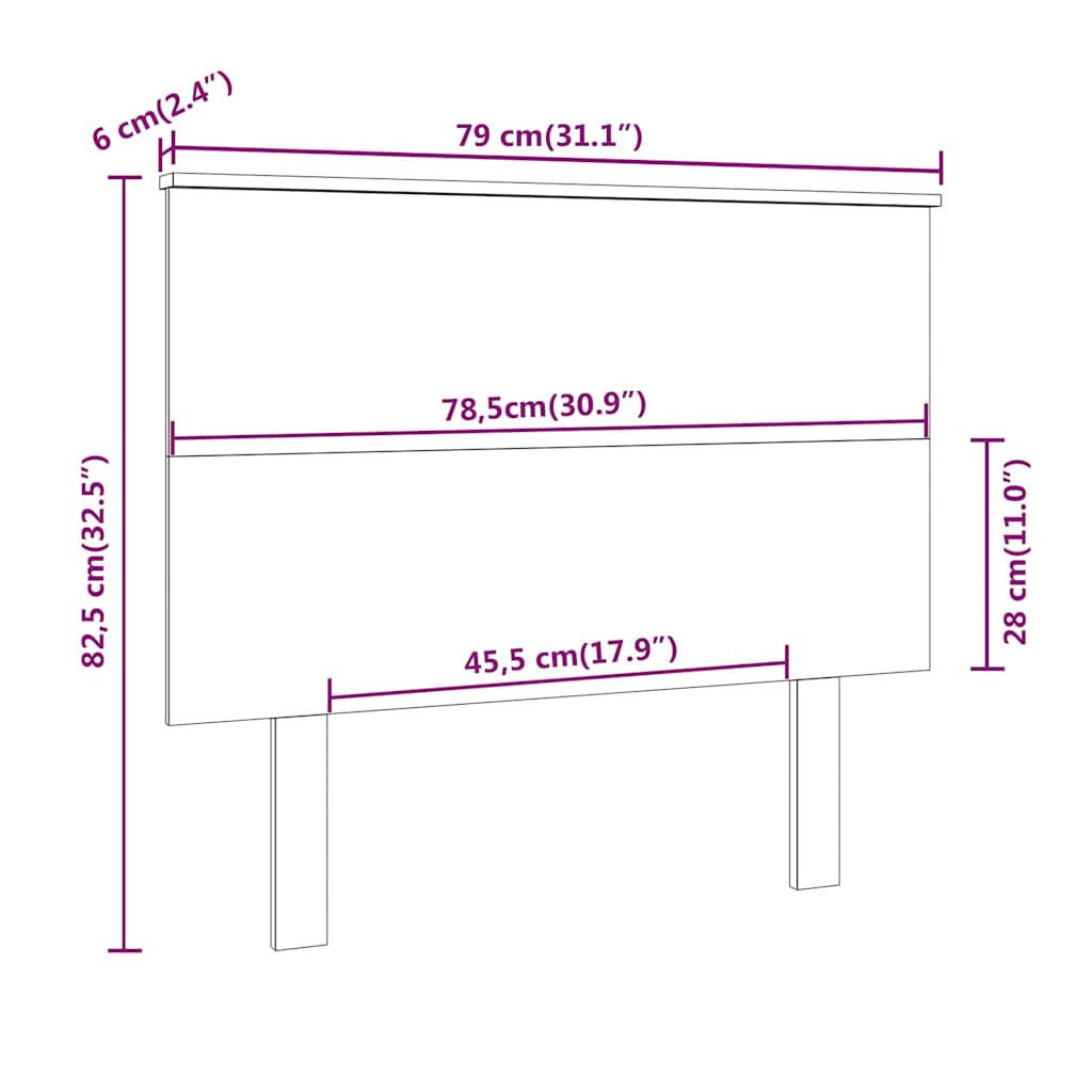 Tête de lit 79x6x82,5 cm Bois massif de pin - XIOS