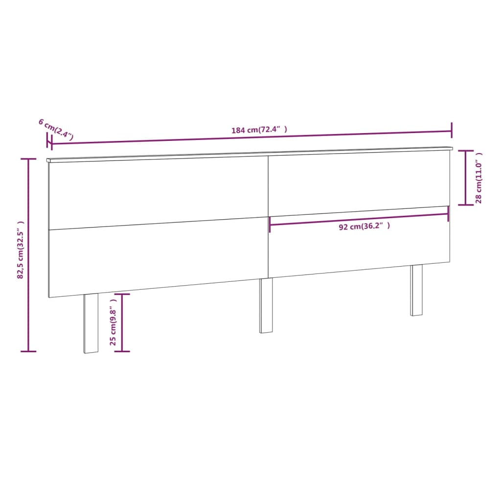 Tête de lit 184x6x82,5 cm Bois massif de pin - XIOS