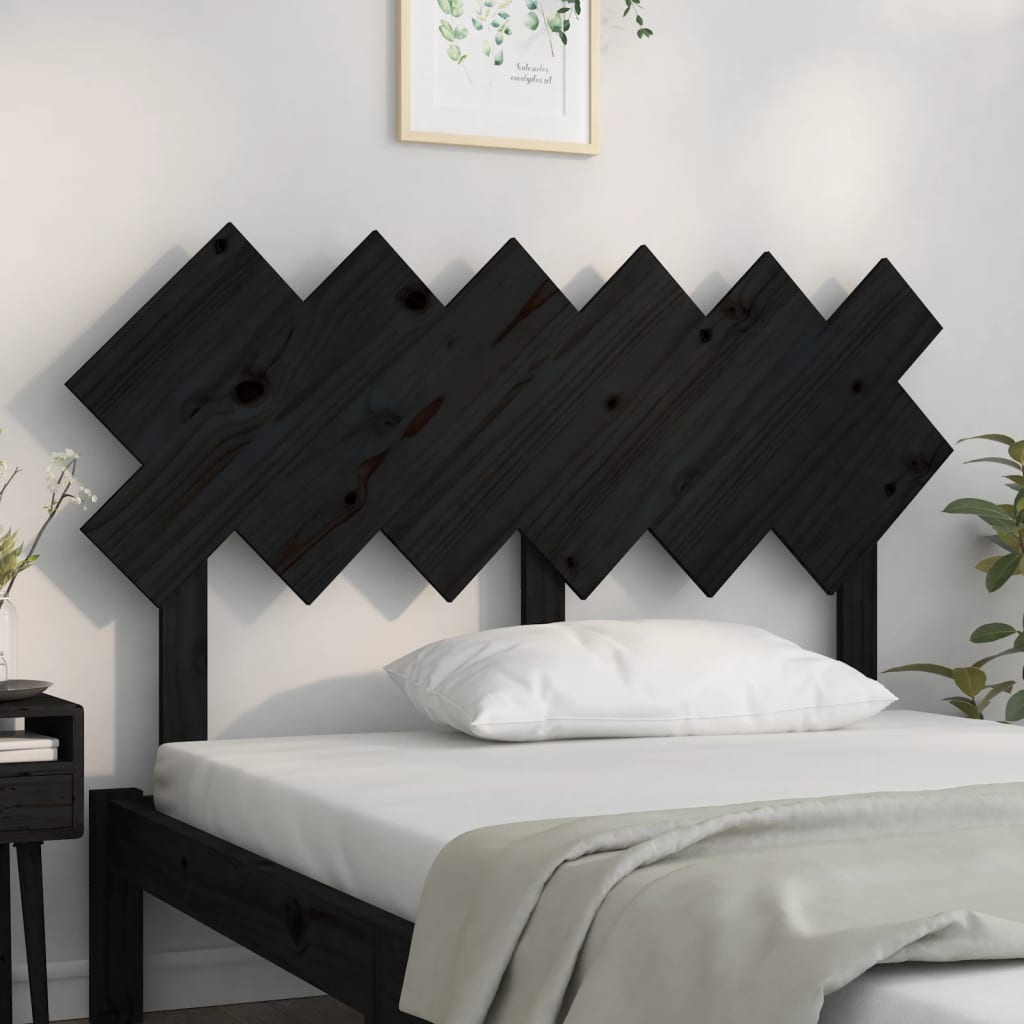 Tête de lit Noir 132x3x81 cm Bois massif de pin - XIOS