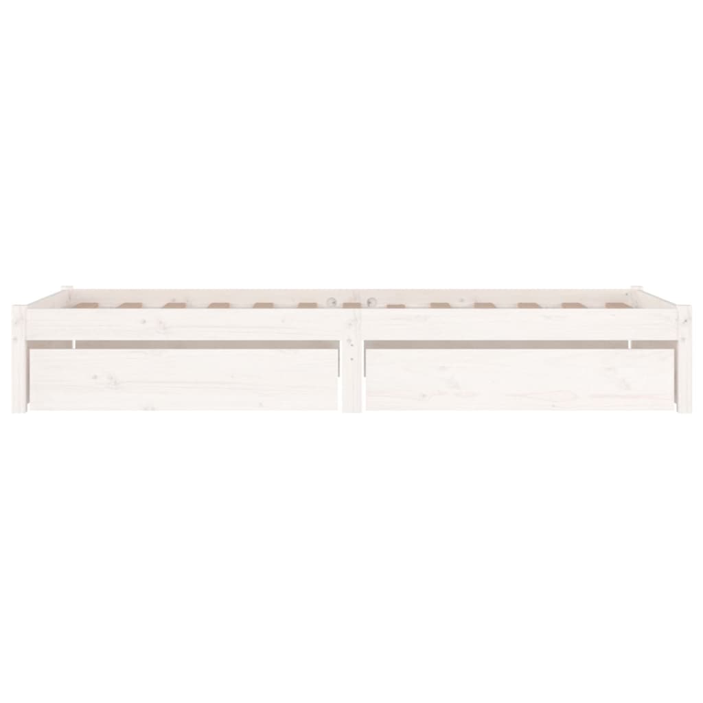 Cadre de lit sans matelas avec tiroirs blanc - XIOS