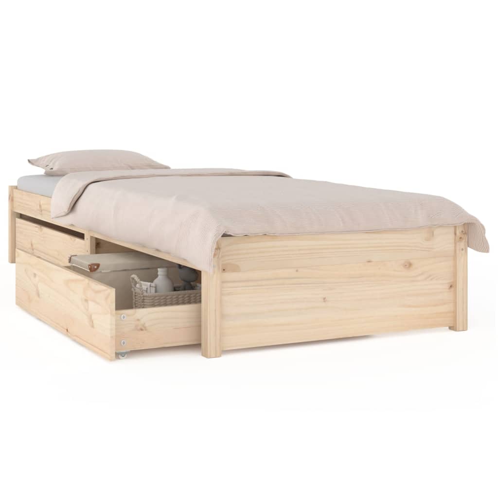 Cadre de lit sans matelas avec tiroirs 90x200 cm - XIOS