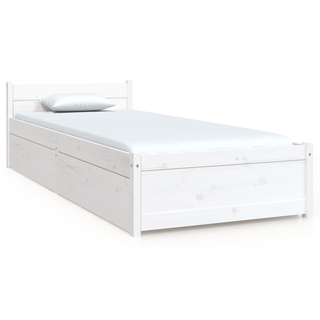Cadre de lit sans matelas avec tiroirs blanc - XIOS