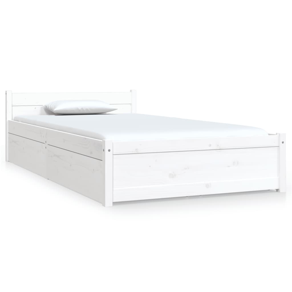 Cadre de lit sans matelas avec tiroirs blanc - XIOS