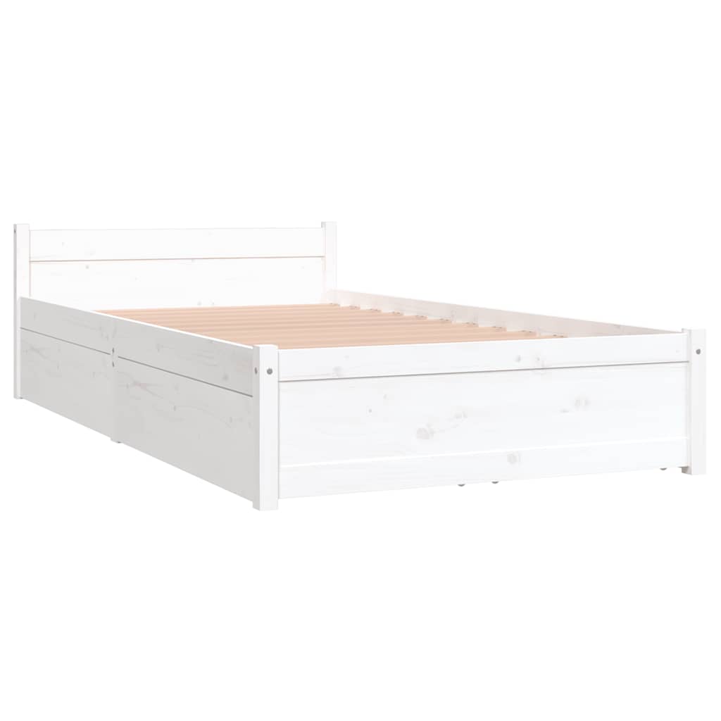 Cadre de lit sans matelas avec tiroirs blanc - XIOS