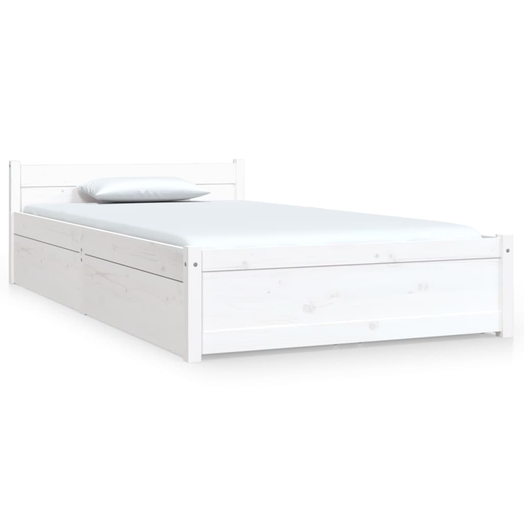 Cadre de lit sans matelas avec tiroirs blanc 90x200 cm - XIOS