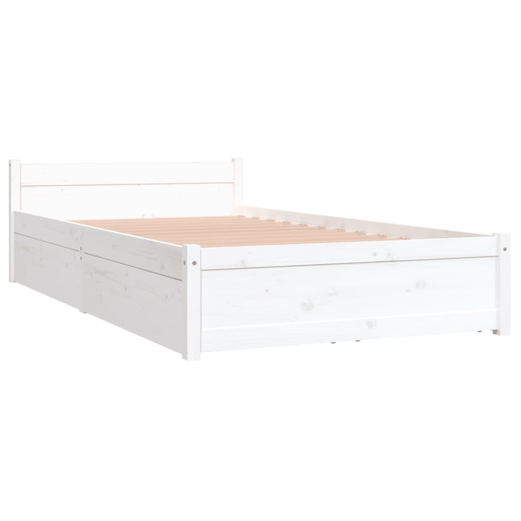 Cadre de lit sans matelas avec tiroirs blanc 90x200 cm - XIOS